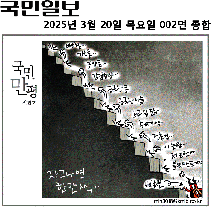 오늘자 국민일보 백종원 만평