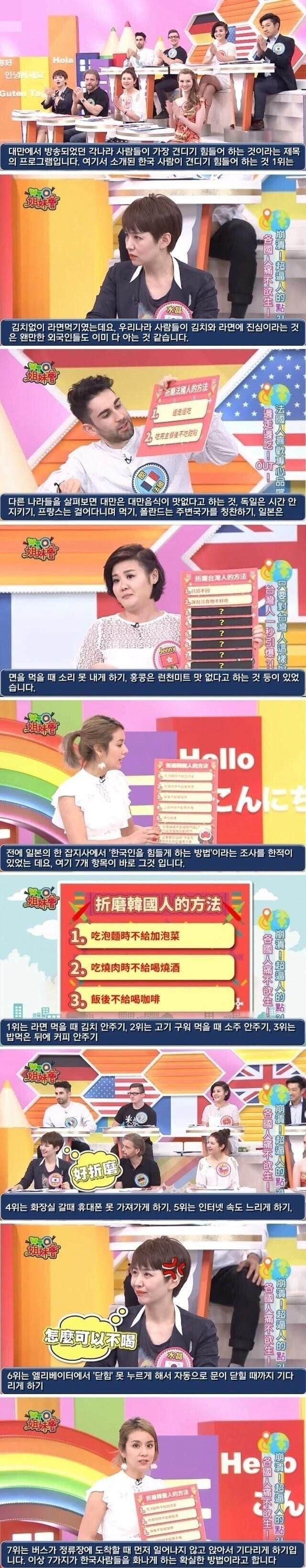 한국인들의 약점을 모두 파악했다는 대만 예능