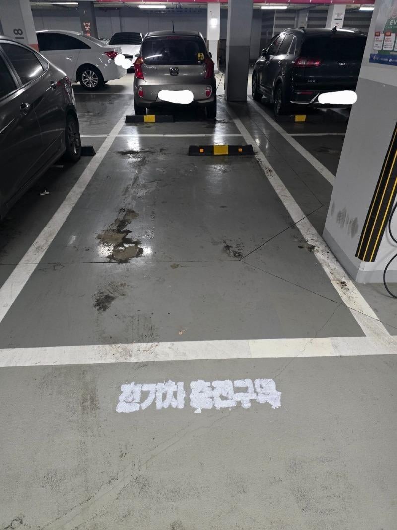 자기 주차칸 만들겠다고 라카로 전기차 충전구역 만든 사람