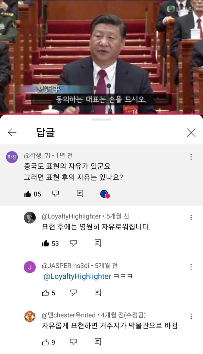 의외로 표현의 자유가 있다는 중국 