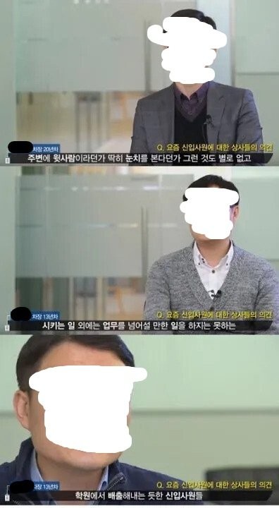 요즘 신입사원에 대한 상사들의 의견