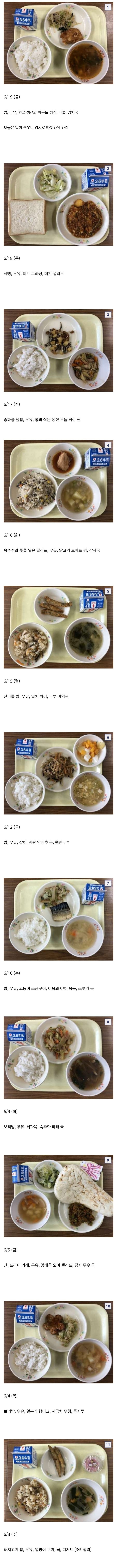 평균적이라는 일본 급식 사진