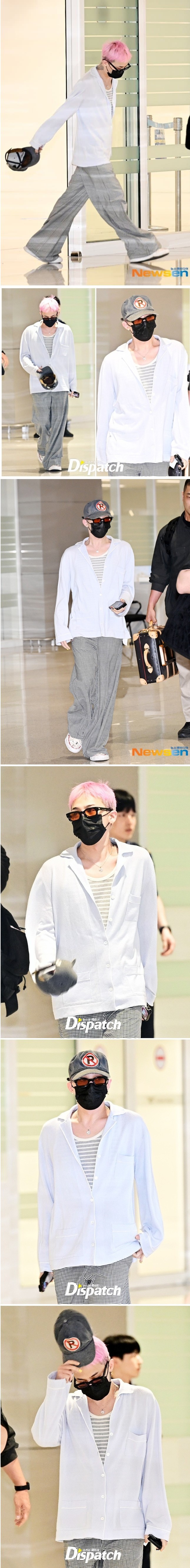 오늘자 입국한 지드래곤 공항 패션
