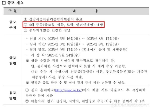 성남시 게임중독 공모전 돌연 삭제-2