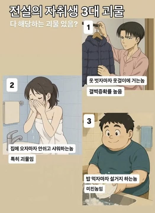 전설의 자취생 3대 괴물