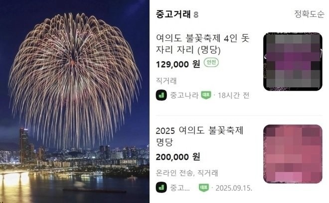 불꽃 축제 자리 미리 잡는 이유