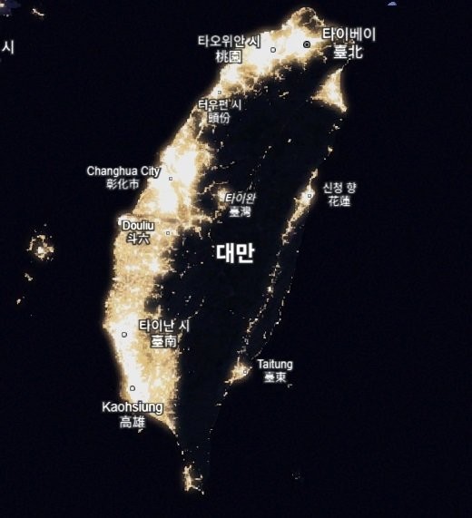 우주에서 보는 대한민국 인프라 수준-2