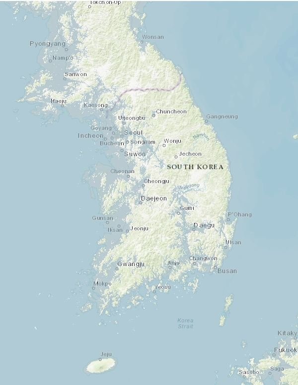 해수면 100m 상승시 한국 상황-2