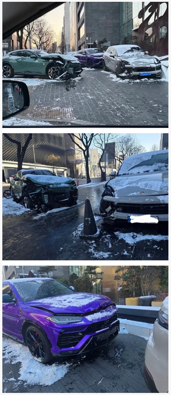 스케일이 다른 청담동 교통사고 현장 ㄷㄷㄷ