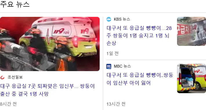 대구 산모 뺑뺑이 사망 사건에 대한 한 의견 