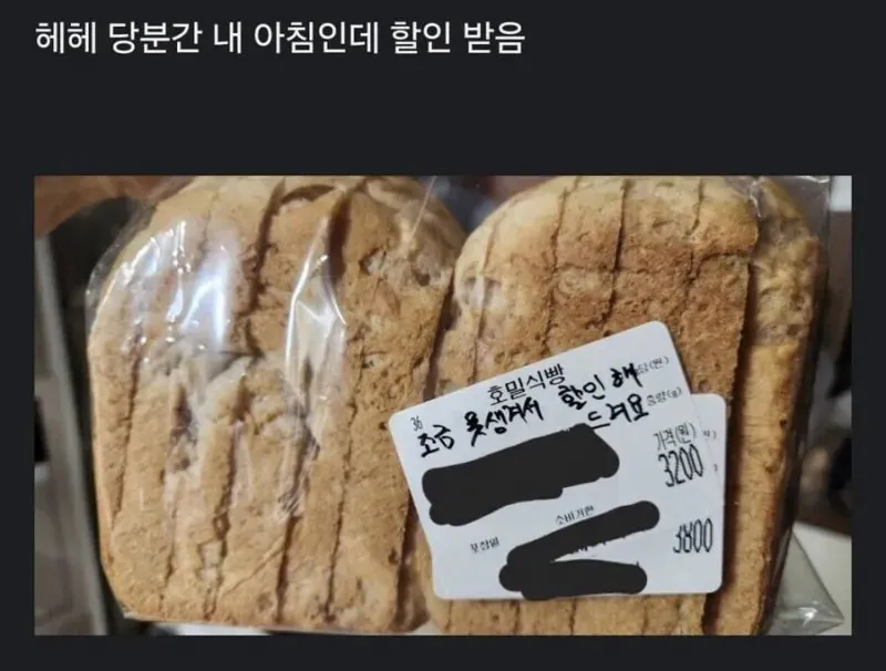 헤헤 당분간 내 아침인데 할인 받음