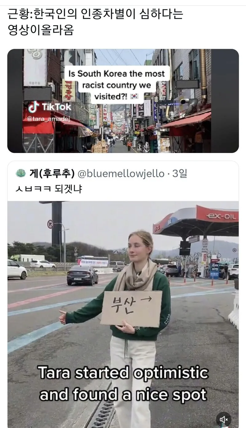"한국 인종차별이 심하네요"