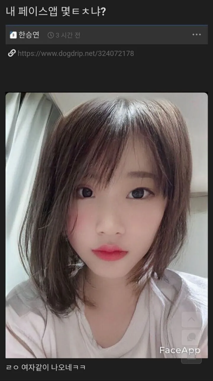페이스앱 여성화 대참사