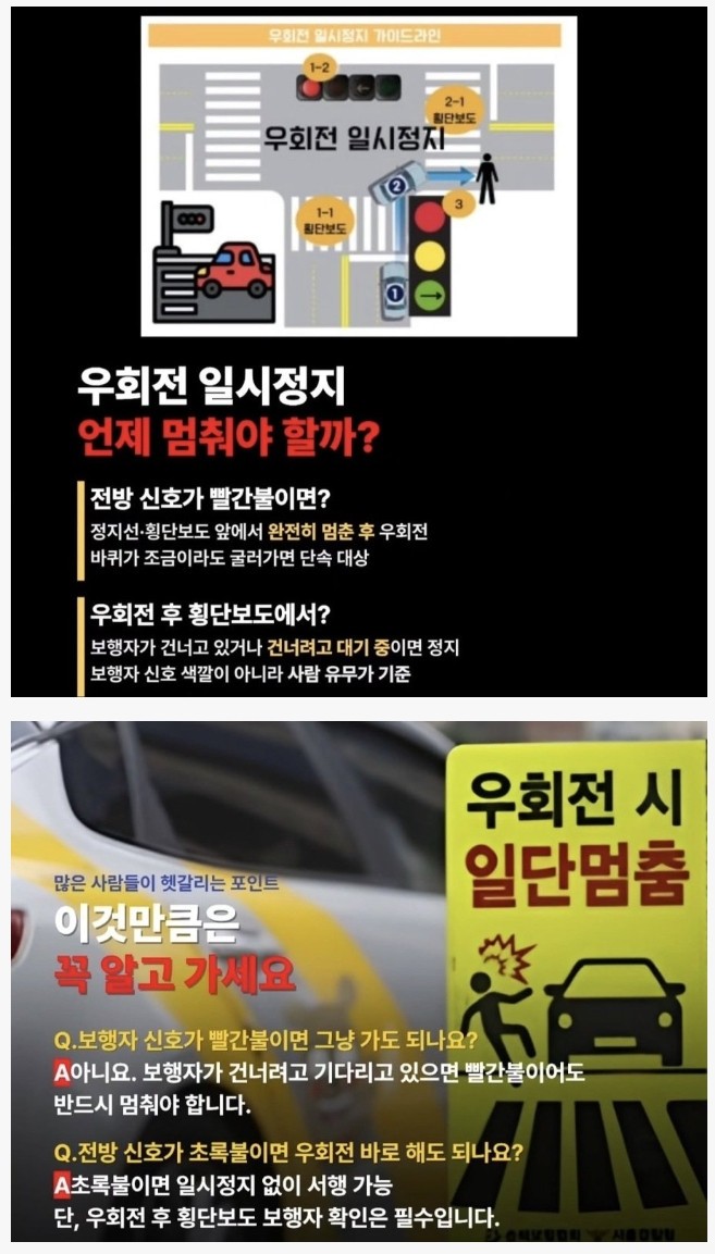 이제 우회전 할때 걍 무조건 섰다 가는게 맘 편하겠네요