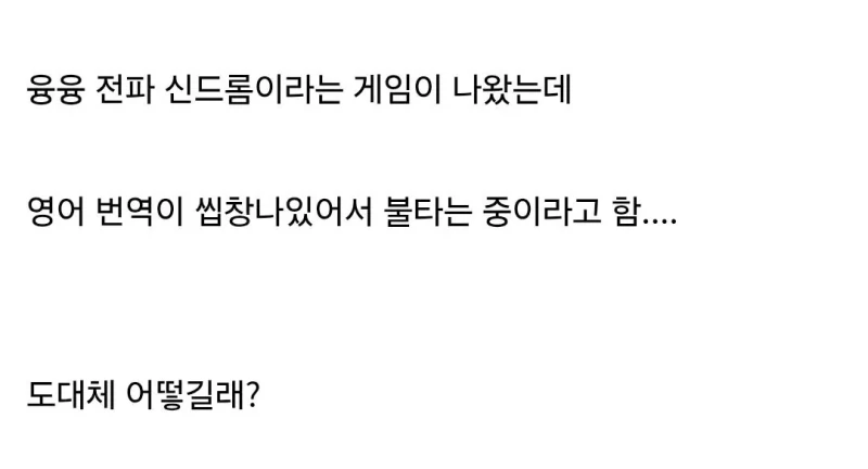 해외에서 불타고 있는 게임 영어 번역-2