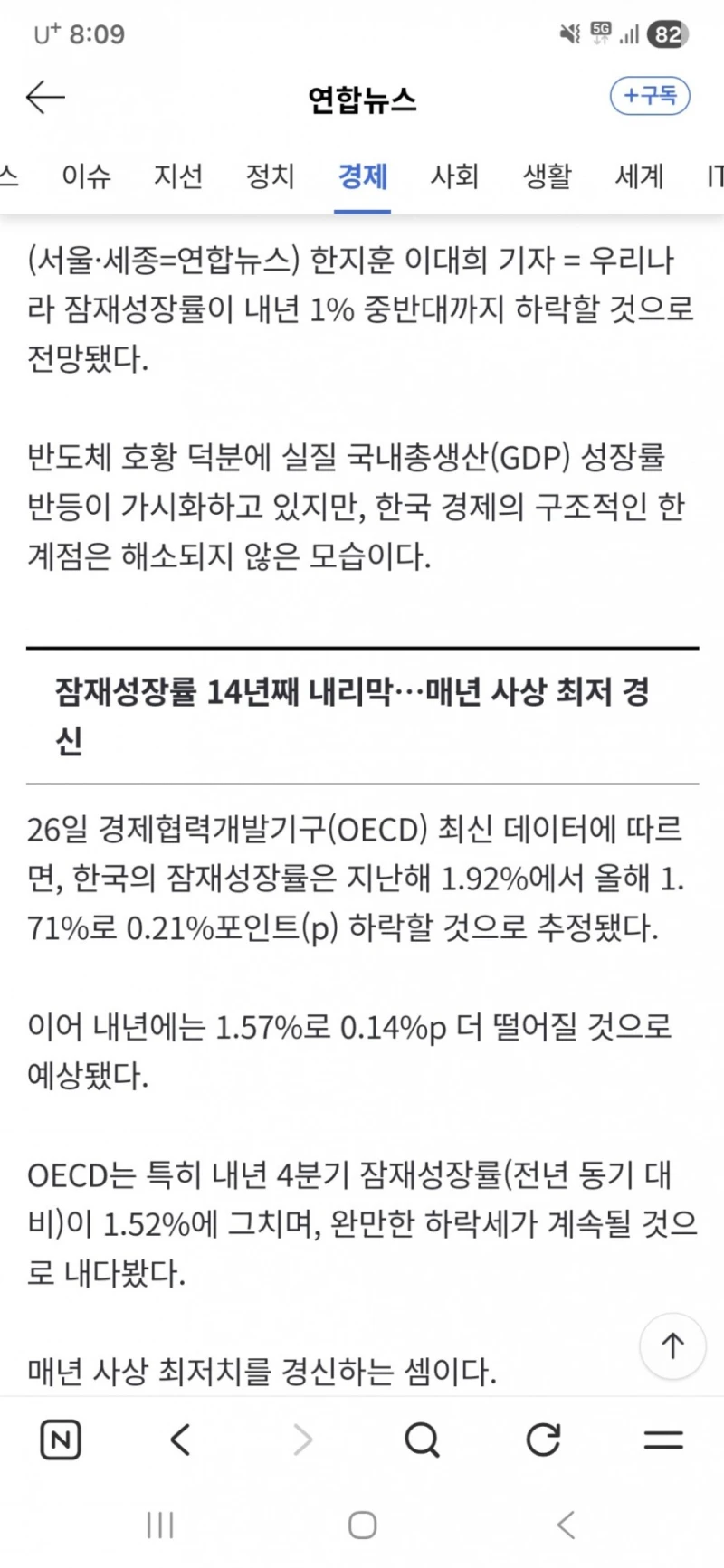OECD가 보는 한국 잠재성장률-5