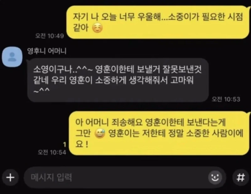 남친에게 보낸다는게