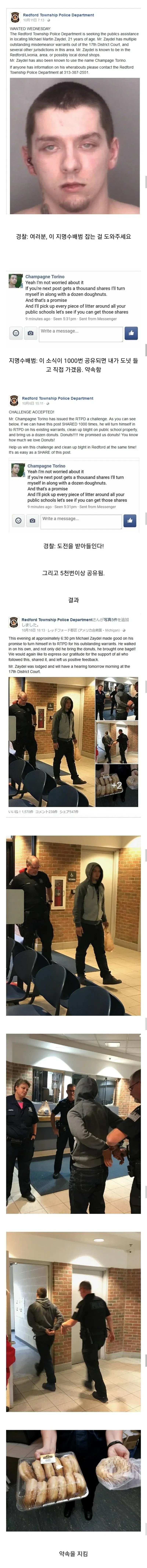 경찰이 인터넷에 지명수배자 공개수배하자 범인 댓글