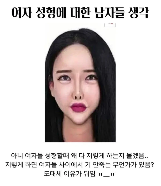 남자들은 은근 이해안된다는 여자 성형 