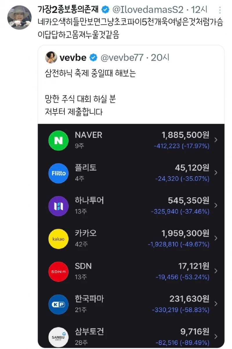 망한 주식 대회 하실 분-2