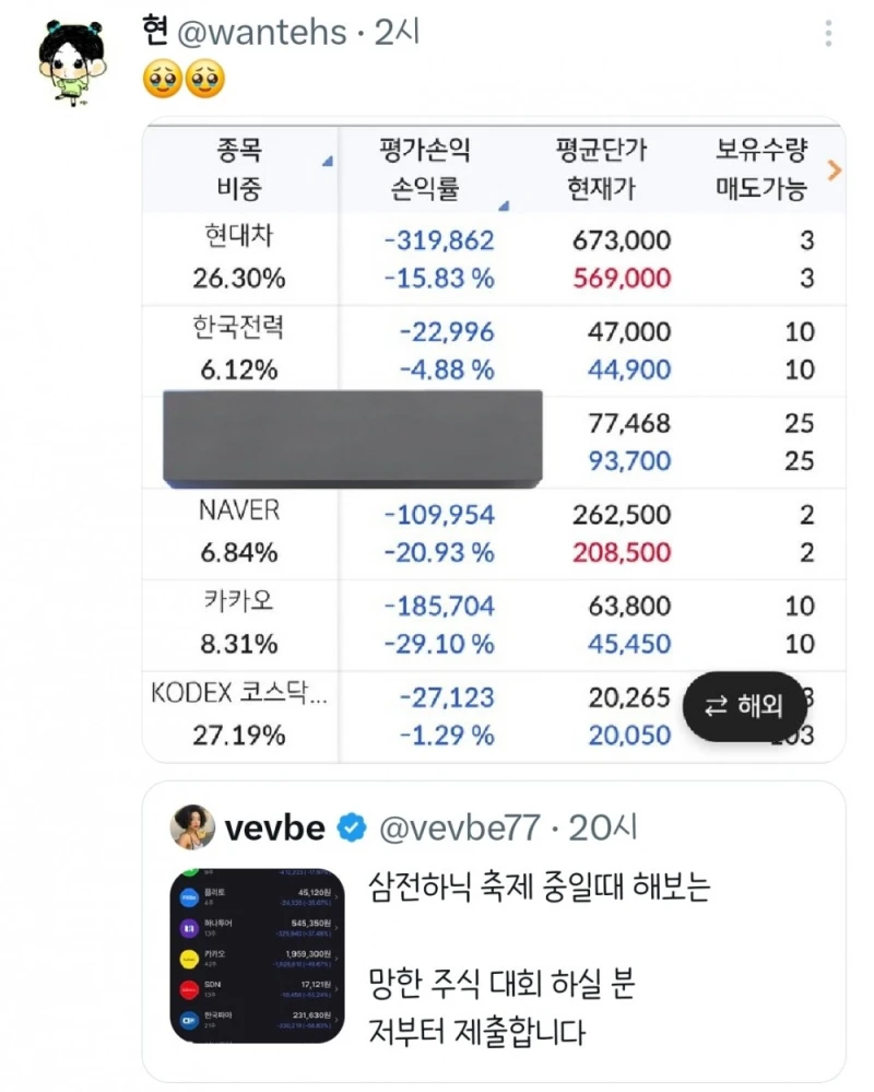 망한 주식 대회 하실 분-3