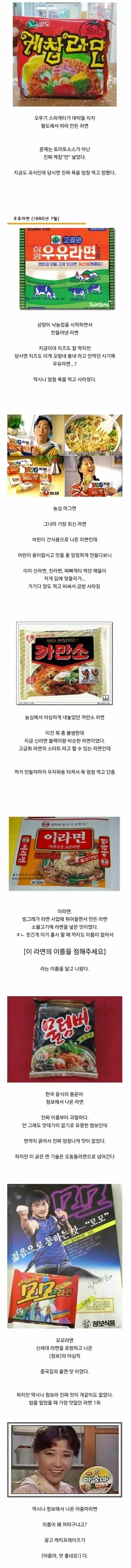 아재 & 아줌마들도 잘 모르는 전설의 라면