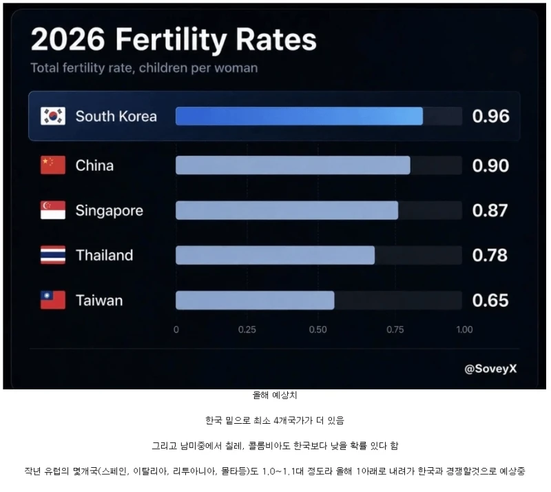 대한민국 출산율 의외의 근황 