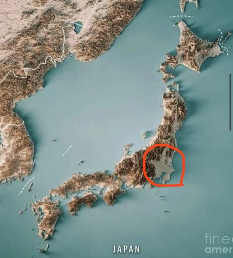 일본 도쿄가 있는 드넓은 평야 지대