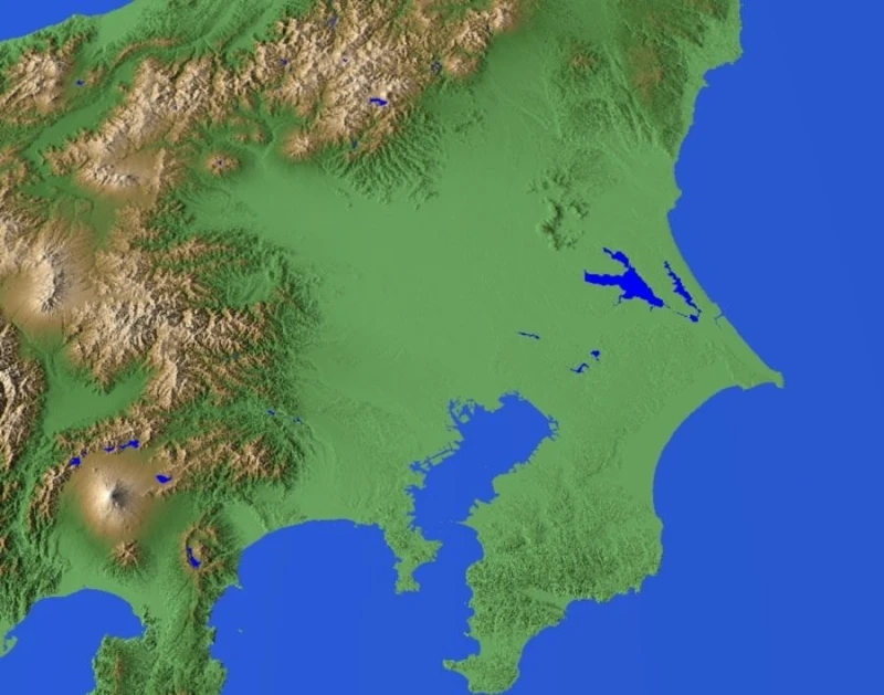 일본 도쿄가 있는 드넓은 평야 지대-2