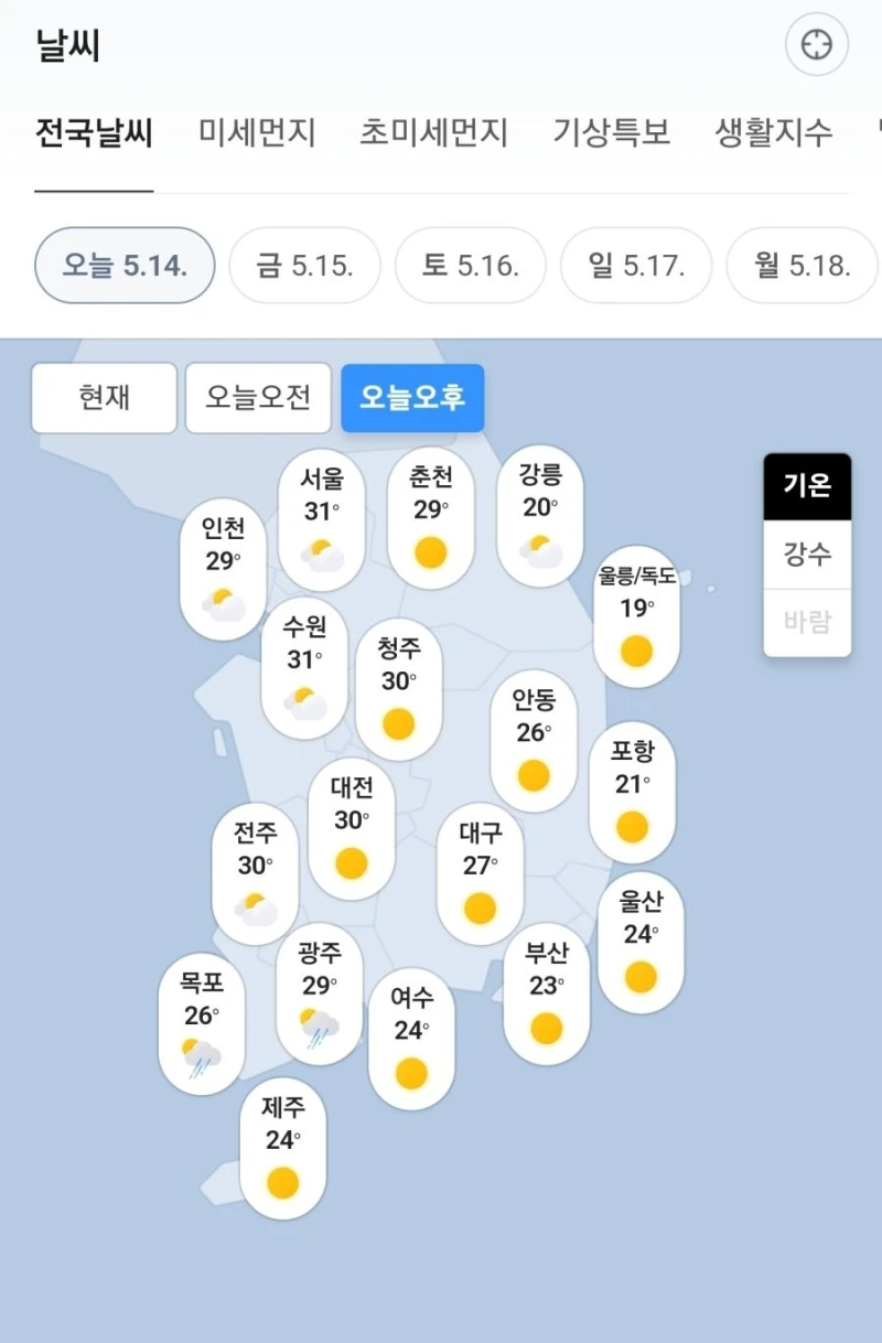 심각한 오늘 서울 기온