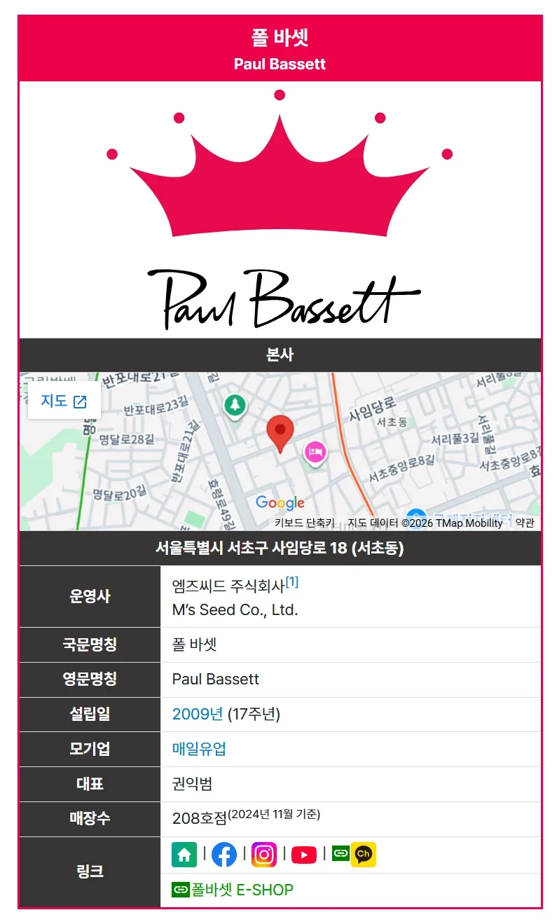 폴바셋..캐나다 뭐 이런데서 한국에 진출한거아냐?