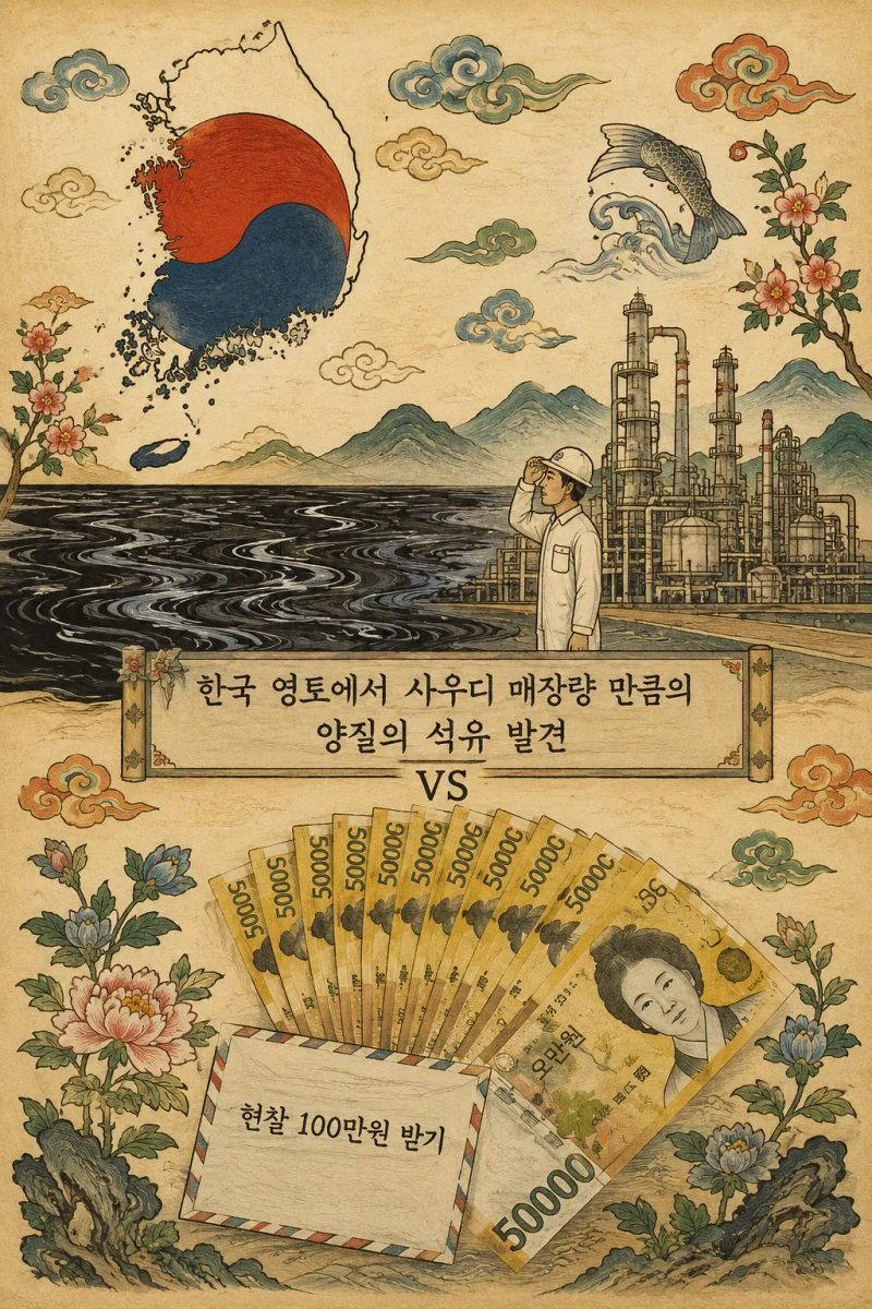 대한민국이 산유국 VS 공돈 100만원 받기
