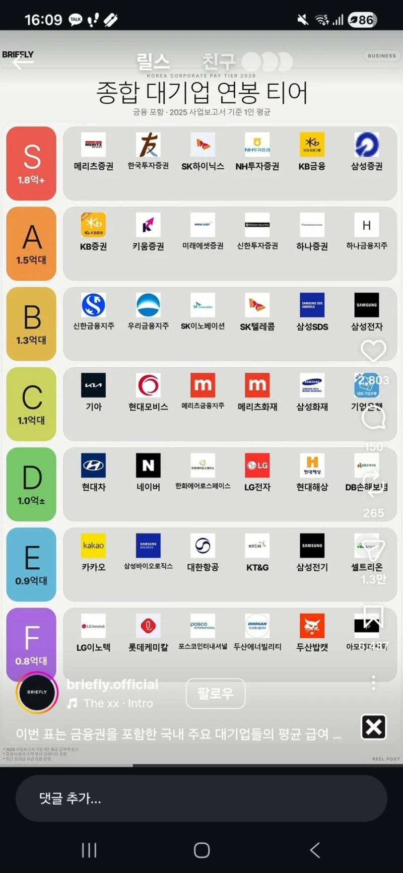 최신자 종합 대기업 연봉 티어