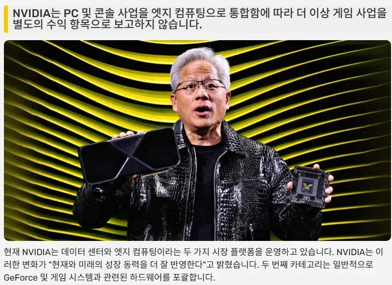 엔비디아 "취미 활동은 실적에도 안쓰겠다"