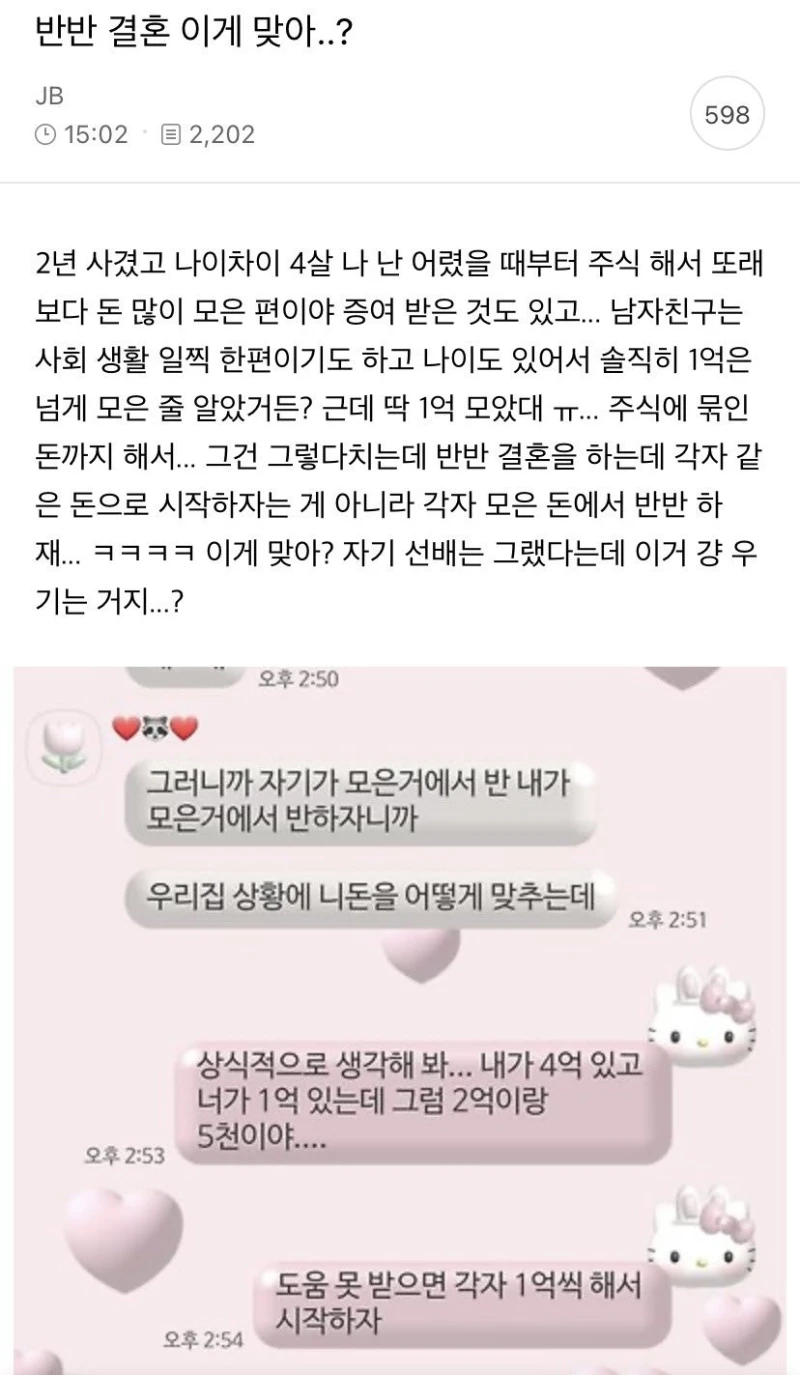 반반 결혼 이게 맞아..?