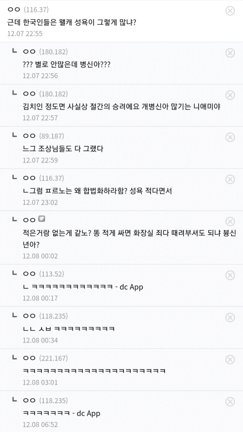 근데 한국인들은 왤케 성욕이 그렇게 많냐?