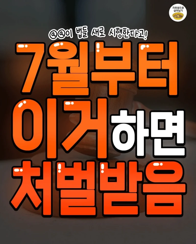 '7월부터 이거하면 처벌받음!'
