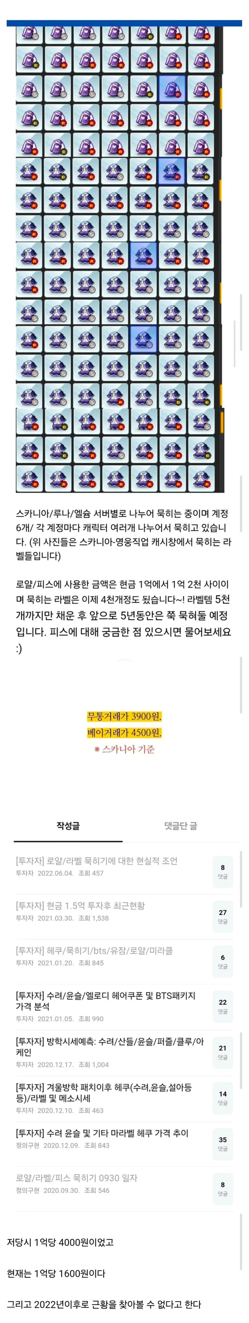 대출 받아 메이플에 1억 투자한 사람