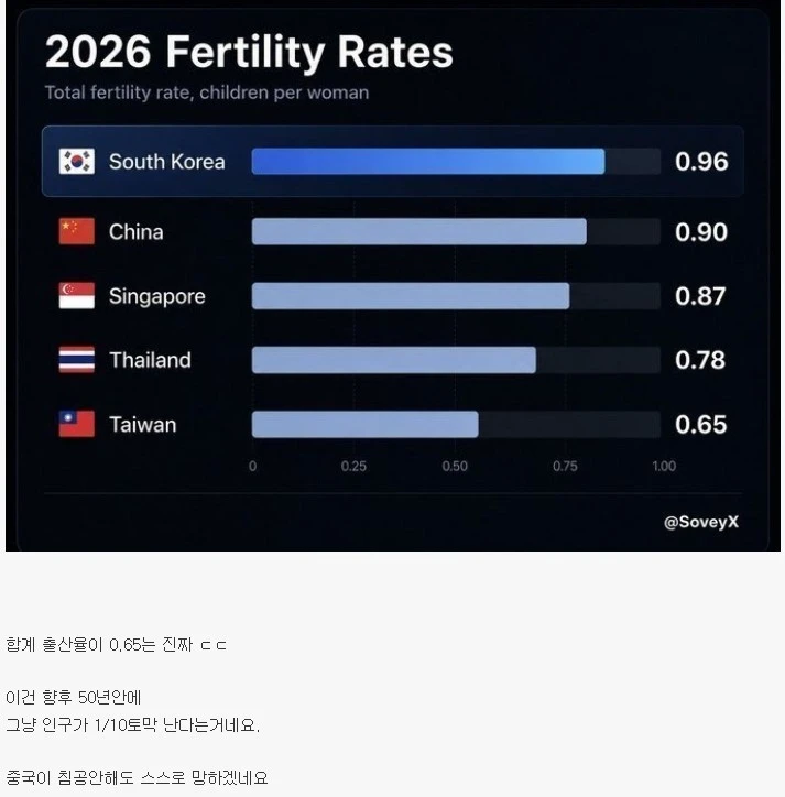 대만은 진짜 폭망각이네요