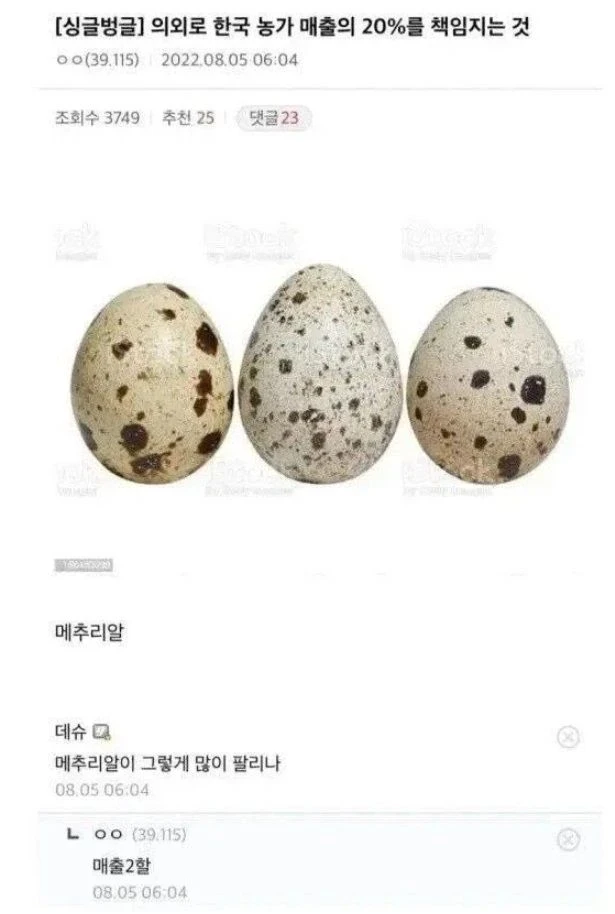 의외로 한국 농가 매출 20%를 책임지는 것