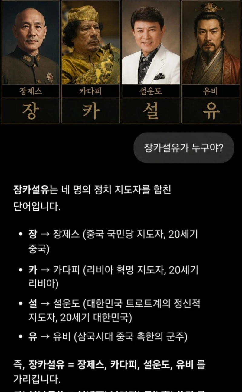 GPT가 설명하는 ‘장카설유‘ 단어 뜻