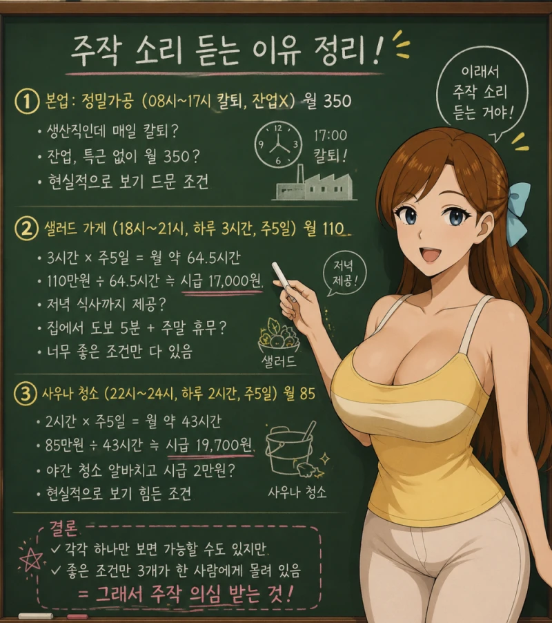 나올떄 마다 주작 의혹 받는 쓰리잡 청년 -2