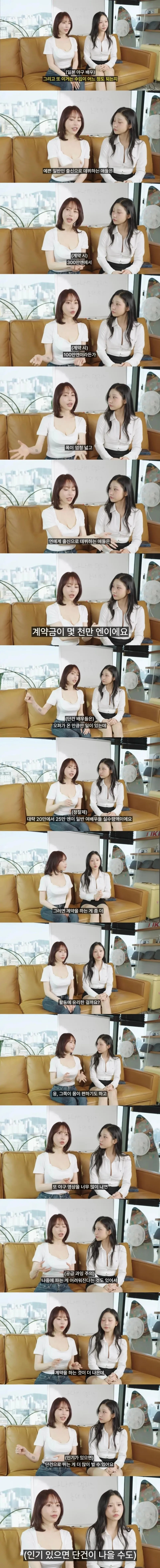 현직 일본 배우가 말하는 현실 수입