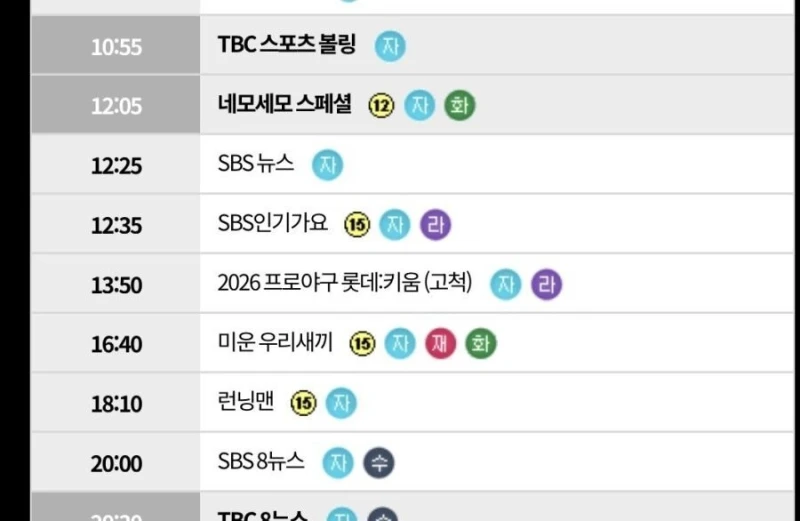 월드컵 중계권 구매 실패한 패배자들의 편성표-2
