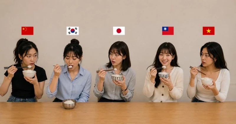 밥 먹을때 한국인과 다른 동아시아인들 구분 가능한 부분