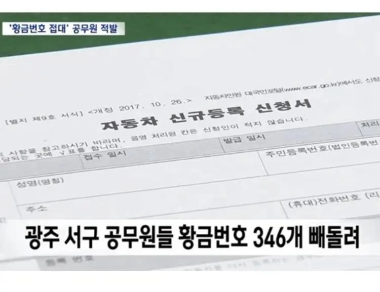 자동차 황금번호를 못 얻은 이유