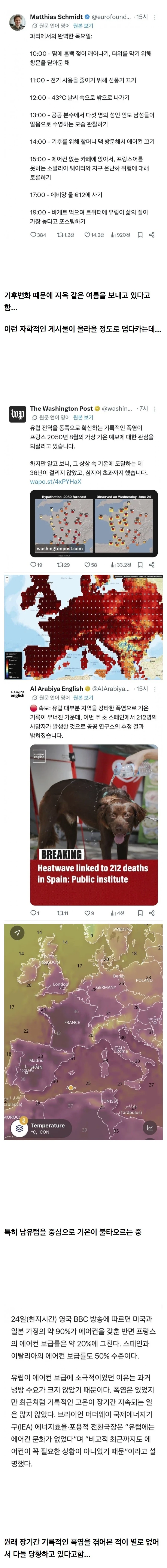 에어컨 문화가 안 퍼졌던 유럽 근황