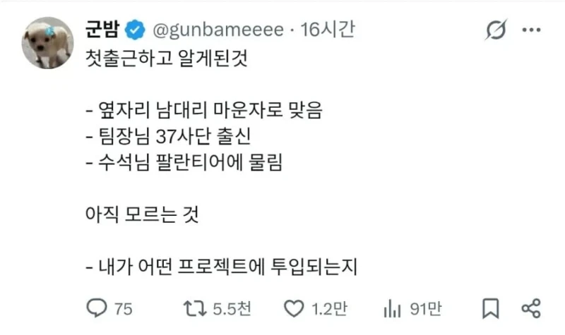 첫 출근하고 알게 된 것들