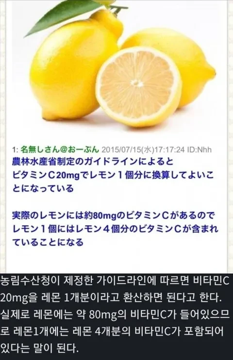 레몬 한개에는 레몬 4개 분량의 비타민 c가 있다-2