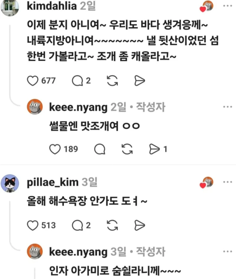 "폭우가 왔다" 충청도식 표현-2